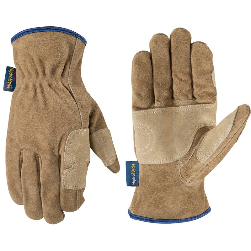Wells Lamont Menâ€™s HydraHyde Leather Work Gloves, Water-Resistant Split Cowhide, Reinforced Palm for Ranching, Fencing, and Construction - Image 1
